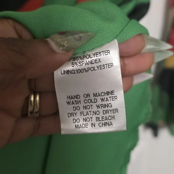 Fashion Nova Lanie Mesh Mini Dress Green Combo XL - Picture 3 of 5